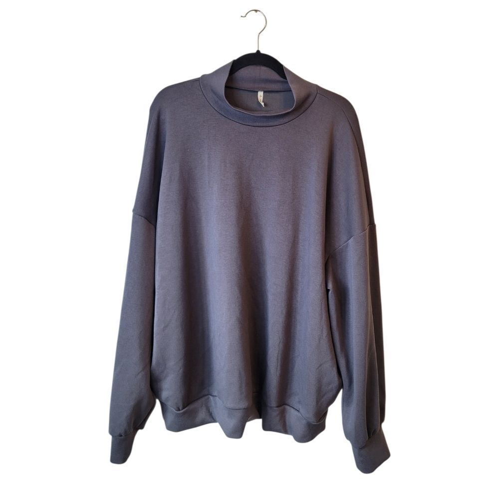 Halara Charcoal Grey Mock Neck Oversized Sweatshirt Women's Size XL